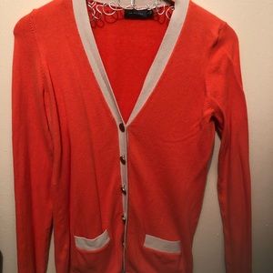 Orange and tan cardigan